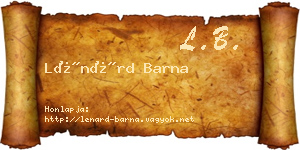 Lénárd Barna névjegykártya