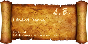 Lénárd Barna névjegykártya