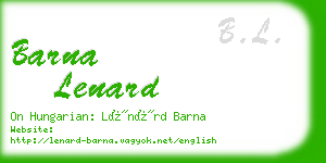 barna lenard business card